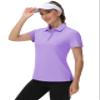 TACVASEN Women's Collared Shirts Short Sleeve UPF 50+ Polo Sun Shirt Quick Dry Work Shirts Casual Shirts Womens Golf Shirt Light Purple view 2