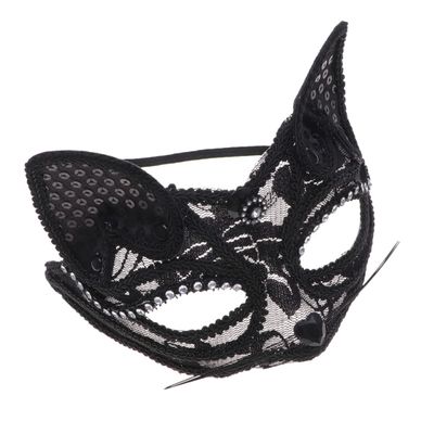 VALICLUD Fox Mask - Half Face Masquerade Mask for Women Lace Costume Accessory for Halloween & Cosplay Parties