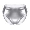 Daenrui Woman's Shiny Metallic Sexy Bikini Briefs Low Rise Underwear Shorts Rave Dance Bottom Clubwear Silver 3X-Large view 1