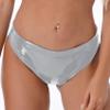 Daenrui Woman's Shiny Metallic Sexy Bikini Briefs Low Rise Underwear Shorts Rave Dance Bottom Clubwear Silver 3X-Large view 2