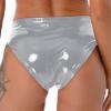 Daenrui Woman's Shiny Metallic Sexy Bikini Briefs Low Rise Underwear Shorts Rave Dance Bottom Clubwear Silver 3X-Large view 3