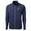 Cutter & Buck Men's Navy Chicago Bears Big & Tall Adapt Eco Knit Full-Zip Raglan Jacket view 1