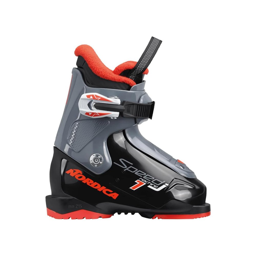 Nordica Speedmachine J1 Kid's Alpine Ski Boot, Black/Anthracite/Red, 17.5
