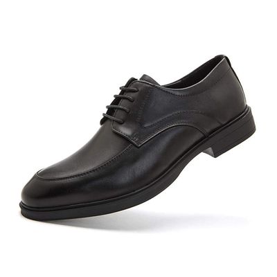 HOOENG Formal Shoes for Men Lace Up Round Toe Apron Toe Derby Shoes Leather Anti-Slip Slip Resistant Rubber Sole Non Slip Prom (Color : Black, Size : 8)