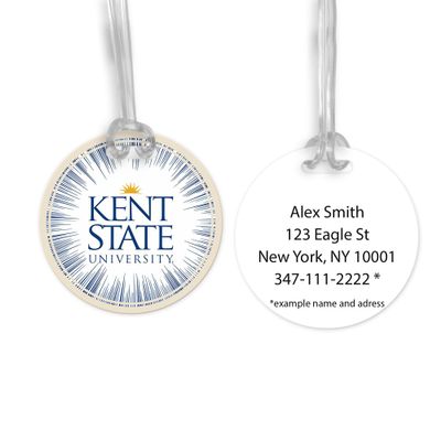 Kent State University Travel Luggage ID Bag Tag for Suitcases/Round Plastic Label (Kent State University 18)