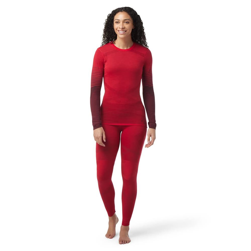 Smartwool Women's Intraknit Thermal Merino Base Layer Pattern Crew Pomegranate S