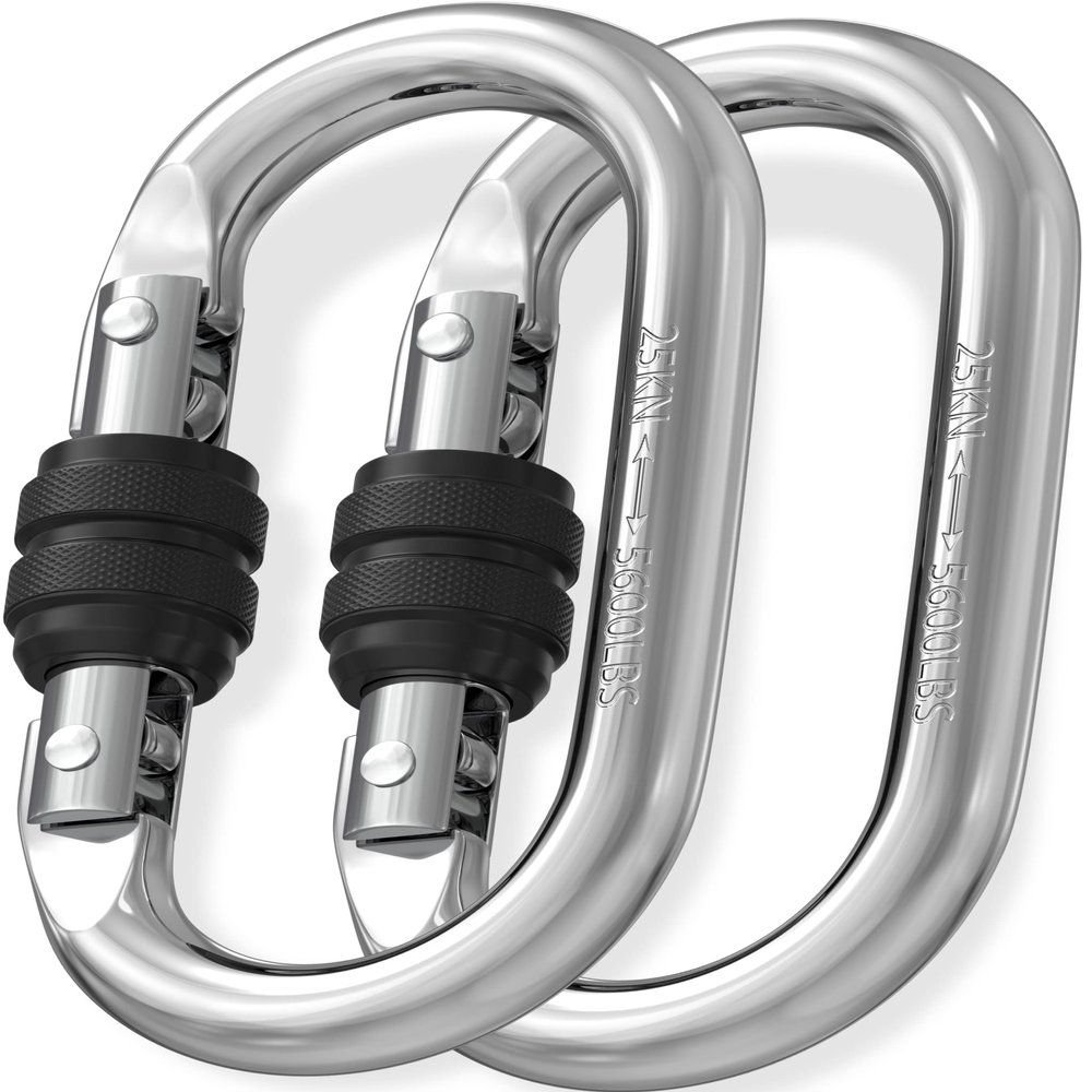 Locking Carabiner - 4.3 Inch Heavy Duty Carabiners - Large Carabiner for Hammocks, Rigging, Gym, Yoga - Oval 25 KN Extra Strong Carabiners