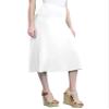 Come Together California CTC WB1105 Womens Lightweight Fold Over Flared Midi Skirt L White view 1
