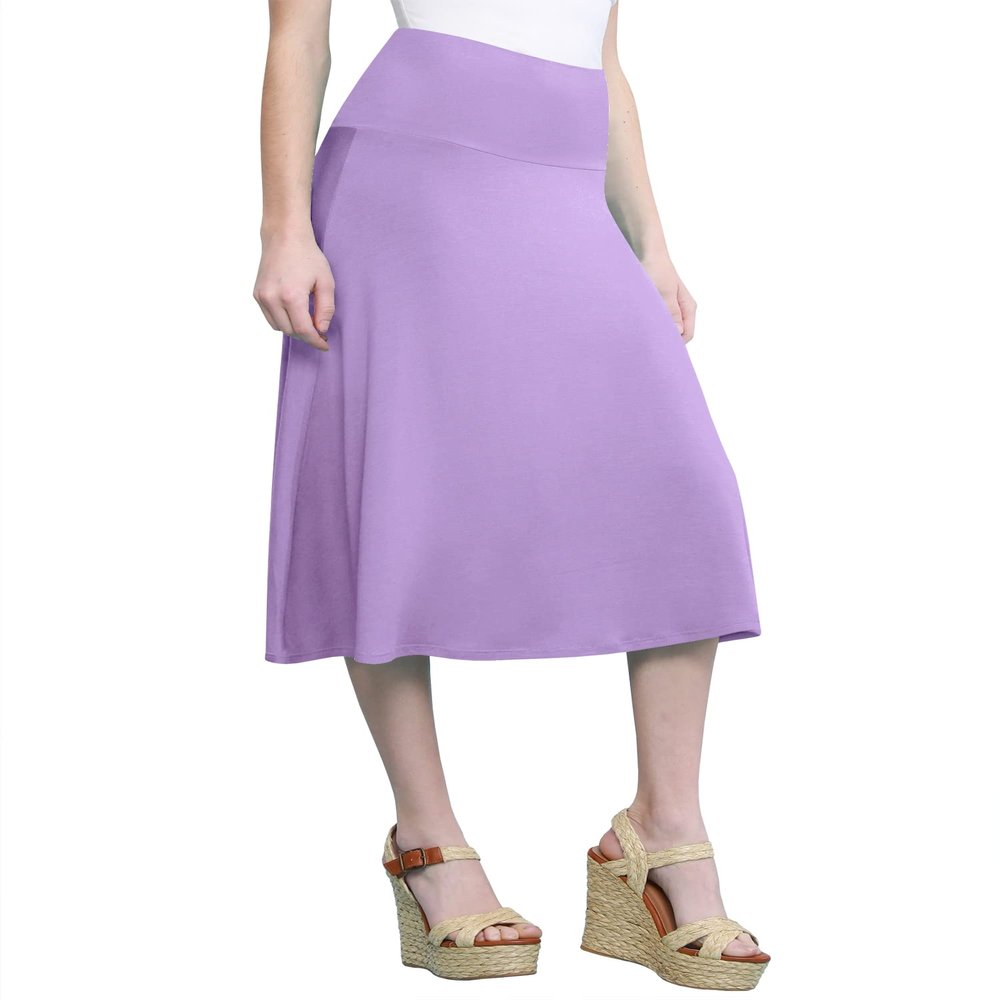 CTC WB1105 Womens Lightweight Fold Over Flared Midi Skirt XXXL Lilac