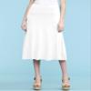 Come Together California CTC WB1105 Womens Lightweight Fold Over Flared Midi Skirt XL White view 4