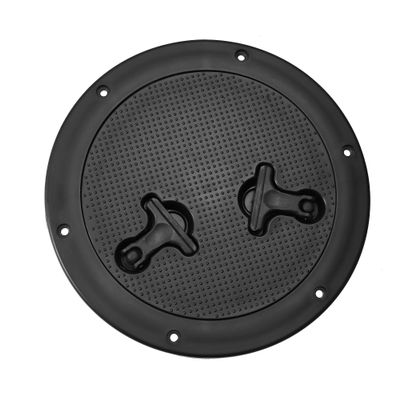 X AUTOHAUX 8 Inch Boat Inspection Deck Plate Hatch Marine Round Inspection Hatch Deck Plate with Detachable Cover Water Tight for Outdoor Installations Black
