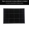 AIRZSNRY Large Velvet Jewelry Tray, Drawer Organizer for Jewelry in Dresser, Stackable Jewelry Drawer Organizer Inserts for Earring Necklace Bracelet Rings(Black,12grid) view 2
