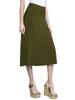 Come Together California CTC WB1105 Womens Lightweight Fold Over Flared Midi Skirt XXXL Olive view 1