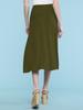 Come Together California CTC WB1105 Womens Lightweight Fold Over Flared Midi Skirt XXXL Olive view 3
