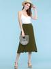 Come Together California CTC WB1105 Womens Lightweight Fold Over Flared Midi Skirt XXXL Olive view 4