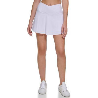 Calvin Klein Performance Women's Skort with Bike Short,White,X-Large