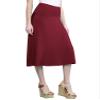 Come Together California CTC WB1105 Womens Lightweight Fold Over Flared Midi Skirt M Wine view 1