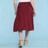 Come Together California CTC WB1105 Womens Lightweight Fold Over Flared Midi Skirt M Wine view 3