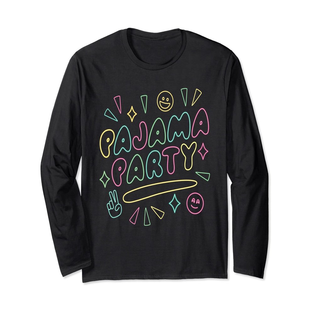 Pajama Party | Sleepover Slumber Party Crew Neon Gear Long Sleeve T-Shirt