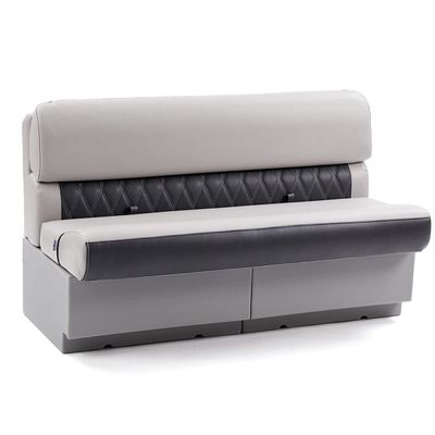 DeckMate Complete 55" Luxury Pontoon Boat Seat and Base - Charcoal and Gray
