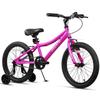 AVASTA Bilbo 18 Inch Kids Bike for Boys Girls 5 6 7 8 Years Old, Retro Style High Carbon Steel Bicycle with Adjustable Handlebars and Seat, Dual V-Brakes, Training Wheels, Kickstand, Plum Red view 1