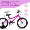 AVASTA Bilbo 18 Inch Kids Bike for Boys Girls 5 6 7 8 Years Old, Retro Style High Carbon Steel Bicycle with Adjustable Handlebars and Seat, Dual V-Brakes, Training Wheels, Kickstand, Plum Red view 4