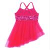 Agoky Kids Girls Sequined Ballet Dance Dress Lyrical Dance Costume Camisole Gymnastic Leotard Skirt with Tutu Dress Dancewear Rose 11-12 view 2
