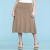 Come Together California CTC WB1105 Womens Lightweight Fold Over Flared Midi Skirt L Taupe view 2