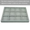 AIRZSNRY Large Velvet Jewelry Tray, Drawer Organizer for Jewelry in Dresser, Stackable Jewelry Drawer Organizer Inserts for Earring Necklace Bracelet Rings(Grey,12grid) view 2