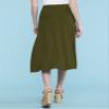 Come Together California CTC WB1105 Womens Lightweight Fold Over Flared Midi Skirt L Olive view 3