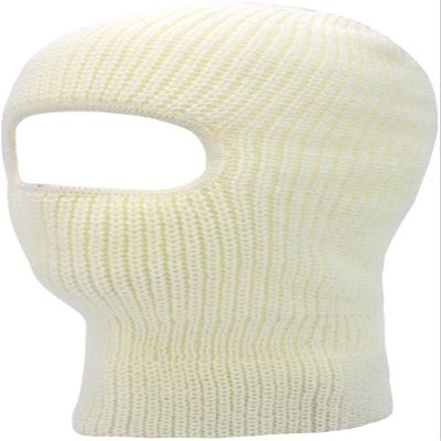 KBETHOS Mens Balaclava Collection Fleece Three Hole Mask Winter Knit Ski Hat Ribbed Beanie Winter, One Size, White