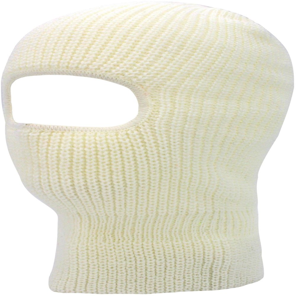 KBETHOS Mens Balaclava Collection Fleece Three Hole Mask Winter Knit Ski Hat Ribbed Beanie Winter, One Size, White