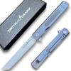 Titanium Pocket Knife for EDC, Solid Tc4 Titanium Handle, D2 Steel Tanto Blade, Includes Sheath (Tatsu ST Blue) view 1