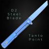Titanium Pocket Knife for EDC, Solid Tc4 Titanium Handle, D2 Steel Tanto Blade, Includes Sheath (Tatsu ST Blue) view 2
