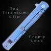 Titanium Pocket Knife for EDC, Solid Tc4 Titanium Handle, D2 Steel Tanto Blade, Includes Sheath (Tatsu ST Blue) view 4