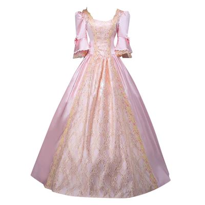 tuduoms Women Medieval Queen Vitorian Dress Short Sleeve Regency Ball Gown Renaissance Royal Fancy Masquerade Vampire Costume