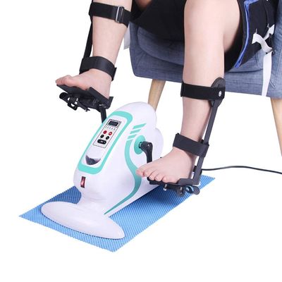 LUNEZY Electronic Physical Therapy Rehab Pedal Exerciser, Portable Mini Cycle Bike for Under Your Office Desk, Slim Design for Arm or Foot - Small, Adjustable Stroke Resistance