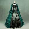 tuduoms Medieval Queen Victorian Dress Gothic Lace Bell Sleeve Regency Ball Gown Renaissance Fancy Masquerade Vampire Costume Green view 2