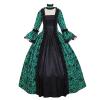 tuduoms Medieval Queen Victorian Dress Gothic Lace Bell Sleeve Regency Ball Gown Renaissance Fancy Masquerade Vampire Costume Green view 4