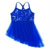 Freebily Girls Sequined Camisole Leotard Ballet Tutu Layers Skirt Dress Ballerina Dancewear Costumes Camisole Sequined Dark Blue 4-5 view 3
