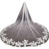 ruthyuexin Wedding Veil Applique Edge Cathedral Veil Flower One-Layer Bridal Veils Wedding Veils with Comb (ivory) view 1