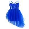 Agoky Kids Girls Sequined Ballet Dance Dress Lyrical Dance Costume Camisole Gymnastic Leotard Skirt with Tutu Dress Dancewear Dark Blue 13-14 view 1