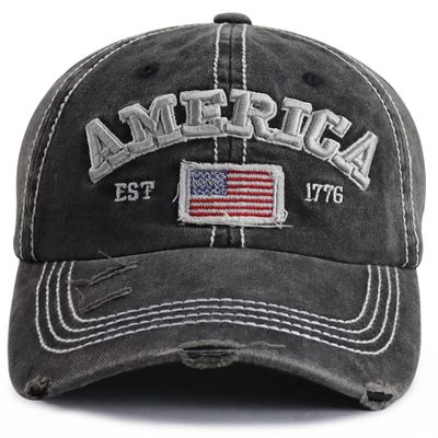 American Flag Hat for Men Women, USA America Flag EST 1776 Decorations Hats, Adjustable Embroidered Cotton Distressed Baseball Cap, Funny Patriots Gifts for Family Friends Coworkers Veterans