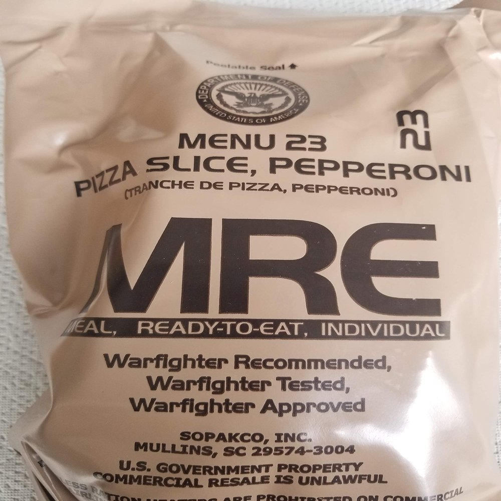 4 Set - LoJo Surplus 2022 Genuine Military MRE Meals Ready to Eat with Inspection Date 2022 or Newer (Pizza Slice, Pepperoni)