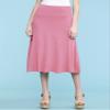 Come Together California CTC WB1105 Womens Lightweight Fold Over Flared Midi Skirt M Pink view 2