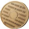 RecoveryChip Praying Hands One Day at A Time Bronze Medallion with 1 2 3 4 5 6 7 8 9 10 11 12 in Roman Numerals view 2