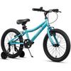 AVASTA Bilbo 18 Inch Kids Bike for Boys Girls 5 6 7 8 Years Old, Retro Style High Carbon Steel Bicycle with Adjustable Handlebars and Seat, Dual V-Brakes, Training Wheels, Kickstand, Cyan view 1