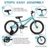 AVASTA Bilbo 18 Inch Kids Bike for Boys Girls 5 6 7 8 Years Old, Retro Style High Carbon Steel Bicycle with Adjustable Handlebars and Seat, Dual V-Brakes, Training Wheels, Kickstand, Cyan view 2