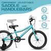 AVASTA Bilbo 18 Inch Kids Bike for Boys Girls 5 6 7 8 Years Old, Retro Style High Carbon Steel Bicycle with Adjustable Handlebars and Seat, Dual V-Brakes, Training Wheels, Kickstand, Cyan view 4