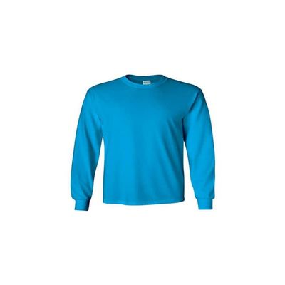 Gildan Men's Ultra Cotton Long Sleeve, Style Shirt G2400, Multipack T Shirt (2-Pack) Sapphire Medium